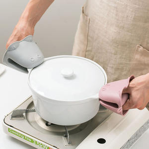 Accessori da cucina in <span class=keywords><strong>Silicone</strong></span> guanti da forno guanti da forno adorabili animali ippopotamo Design resistente alle alte Temperature lavastoviglie - Product Image 2