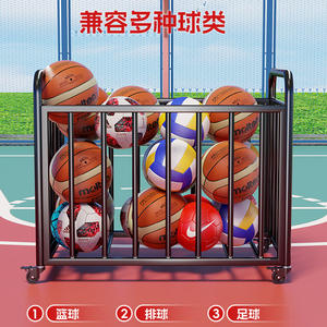 Chariot de rangement rectangulaire pour ballons de basketball Molten 7.17, organisateur de ballons mobile d'extérieur, type sur pied, écologique - Product Image 3