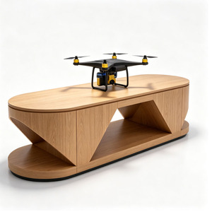Mobile Espositore Moderno in Legno per Isola Centrale, con Ripiani Multipli, per Biblioteca e Libreria - Product Image 6