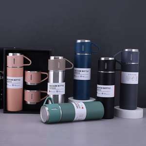 Business 500ml <b>Gift</b> <b>Box</b> Set Portable Business Cup Stainless Steel Thermos Cup One Cup Flasks Water Ceramic bottle With 3 Lids - Product Image 5
