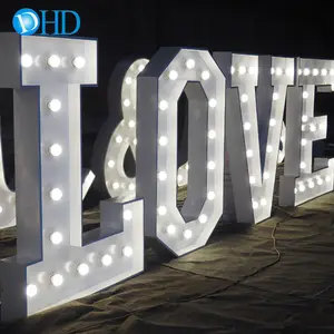 Nhà Máy Tùy Chỉnh Bóng Đèn Dấu Hiệu Chữ Lớn Đám Cưới 4ft Marquee Letters Dấu Hiệu Tình Yêu