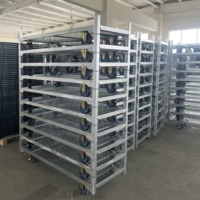 Carrito de Transporte de Plantas con Ruedas Giratorias y Malla Metálica Ajustable