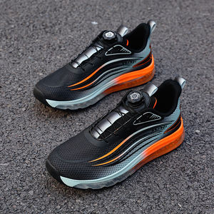 รองเท้าวิ่งผู้ชาย ระบายอากาศได้ดี สีไล่ระดับ มีพื้นรองรับแรงกระแทกแบบเต็มแผ่น สายรัดแบบหมุน ไม่ต้องผูกเชือก ไซส์ใหญ่ US 13 14 EUR 47 48 รองเท้าผ้าใบ - Product Image 6