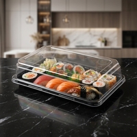 Boîte à gâteau rectangulaire en plastique PET pour l'emballage alimentaire de boulangerie, boîte à gâteau en plastique transparent de 8 pouces avec couvercle