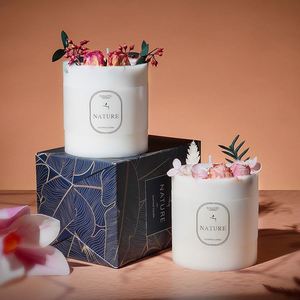 Handmade Eco-friendly Customizable logo Candle Gift <b>Box</b> with Dried Flowers Suitable Valentine's Day and New Year Welcome Gift - Product Image 2