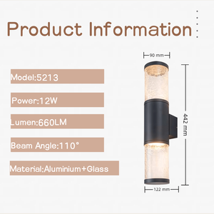Lampada da Parete LED per Esterni 12W SMD, Impermeabile IP54, Luce Bianca Calda 3000K, in Alluminio Pressofuso per Giardino e Patio - Product Image 5