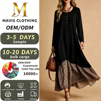 Fabricant de vêtements sur mesure directement de l'usine - OEM ODM, approvisionnement en gros complet, jupe longue évasée à imprimé léopard patchwork