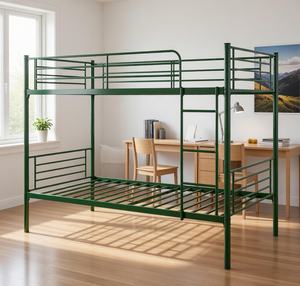 Lits superposés en métal vert tendance, taille double, cadre de <span class=keywords><strong>lit</strong></span> en acier à deux niveaux pour enfants, adolescents et adultes - Product Image 4