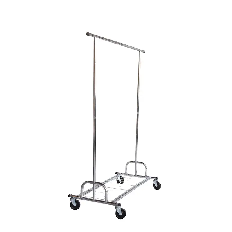 fashion clothing store display furniture metal chromed clothes hanging display garment rack