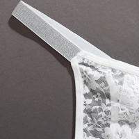 Vente en gros sans bretelles sans couture creux solide transparent respirant confortable taille basse mignon slip à paillettes string en dentelle