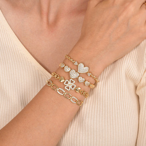 Magnifique Bracelet Tendance Géométrique en Zircon Cubique Plaqué Or, Bijou Fin pour le Quotidien ou les Cadeaux - Product Image 5