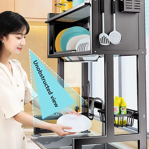 キッチンカウンター多機能オーガナイザー収納棚大型食器用排水機シンク上乾燥ラック高効率 - Product Image 6