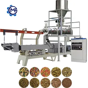 Línea de producción de alimentos para mascotas completamente automática, máquina extrusora de procesamiento de pellets de comida seca para perros y gatos