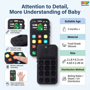 Mordedor de Silicona Suave para Bebés, Libre de BPA, Juguetes Masticables para Aliviar el Dolor de Dentición en Bebés y Niños Pequeños, Unisex - Product Image 3