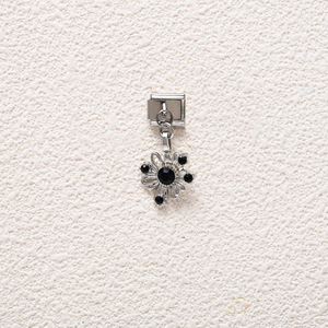 Fashion Charm <b>Bracelet</b> Set Zinc Alloy <b>Crystal</b> Rhinestone DIY Jewelry Accessories Unisex Heart Shape Modular Pendant Style - Product Image 4