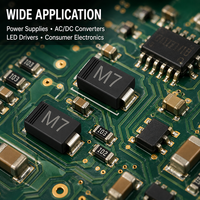 Diode redresseuse en silicium M7 1N4007 SMD, simple, 1A 1000V, montage en surface DO-214AC