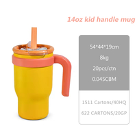 Taza de Viaje Infantil Ecológica con Aislamiento al Vacío, Mantiene el Calor Durante 12 Horas, Doble Pared de Acero Inoxidable, 14oz/17oz, Lista para Vender