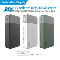 Batería Portátil Personalizada Más Barata de 35W 45W 65W 10000mAh 20000mAh, Powerbank Delgado para Viajes al Aire Libre, para Teléfonos Inteligentes