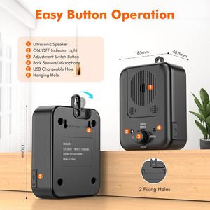 Appareil anti-aboiement rechargeable DC Sonic avec logo personnalisé, outil d'entraînement à ultrasons transfrontalier pour animaux de compagnie, électrique - Product Image 2