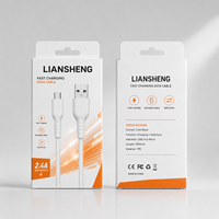 Boîte suspendue en carton blanc écologique pour la vente au détail, impression couleur orange et blanc, logo personnalisé pour la recharge rapide des téléphones portables