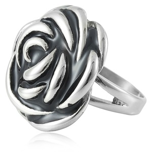 Yunnique – bague à fleurs couleur acier, bijoux pour femmes, cadeau, Style rétro Punk - Product Image 4