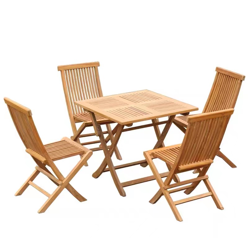 Hot selling outdoor furniture garden foldable chair patio teak wood folding table set