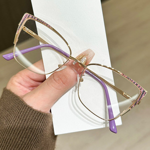 Thời trang New <span class=keywords><strong>Cat</strong></span> <span class=keywords><strong>Eye</strong></span> kính khung photochromic chống-ánh sáng màu xanh cá tính kim loại kính unisex đa năng - Product Image 6