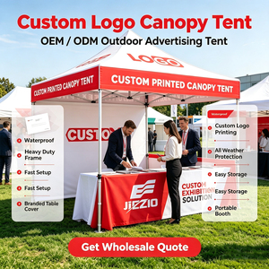 Tente publicitaire personnalisée imprimée pour l'extérieur, tente pop-up de 10x10 pieds, imperméable, pour la plage, avec logo, pour les salons professionnels - Product Image 2