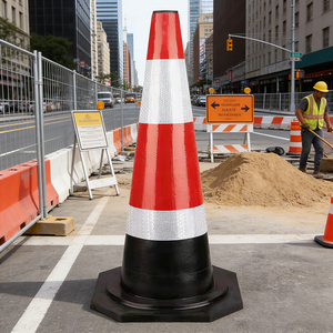 Cono de Tráfico Reflectante de PVC de Alta Visibilidad, Flexible, Anticolisión, Duradero, de 70 cm de Altura, con Anillo, Venta al Por Mayor de Fábrica - Product Image 5