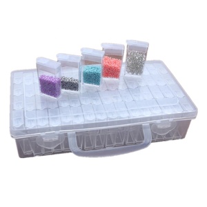 Boîte <span class=keywords><strong>de</strong></span> <span class=keywords><strong>rangement</strong></span> en plastique PP pour bijoux, peinture au diamant DIY, vente en gros, personnalisable, bon marché, 12, 24, 42, 64 emplacements - Product Image 1