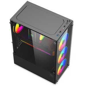 SNOWMAN 맞춤형 미니 <span class=keywords><strong>ITX</strong></span> 미드 타워 데스크탑 컴퓨터 케이스 강화유리 블랙 ATX/MATX PC 오피스 케이스 플라스틱 재고 - Product Image 5