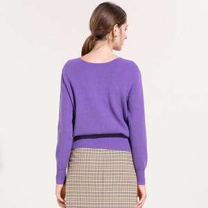 Nouveau 2021 Hiver Porte Décontracté Col en <span class=keywords><strong>V</strong></span> À Manches Longues Maigre Tricoté Pull Pulls Crop Top Pour Les Femmes - Product Image 4