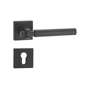 Kunci Pintu Interior Terpisah untuk Rumah, Kamar Tidur, Kuningan, Kenop Pintu Solid, Kamar Mandi, Ferrule Satu Sisi, Persegi, Modern, untuk Hotel - Product Image 1