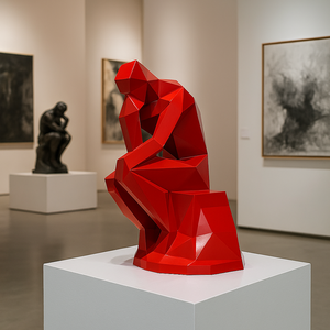 JingYue Personnalisé Imprimé en 3D Abstrait Penseur Homme Décoration Sculpture Artisanale en Résine pour Salon Hôtel Villa <span class=keywords><strong>Club</strong></span> Décor - Product Image 3