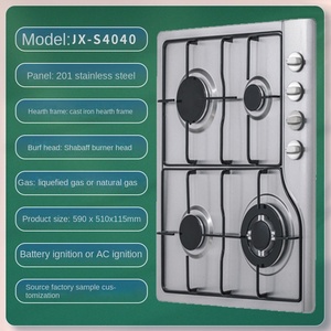 Cuisinière à gaz à allumage électrique en acier inoxydable de 90 cm, 5 brûleurs, entièrement en verre noir, USB solaire pour une utilisation à domicile et en extérieur - Product Image 5