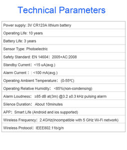 Pgst Standalone nhà khói <span class=keywords><strong>Detector</strong></span> âm thanh và hình ảnh báo động 10-năm Tuổi thọ pin khói <span class=keywords><strong>Detector</strong></span> báo cháy - Product Image 3