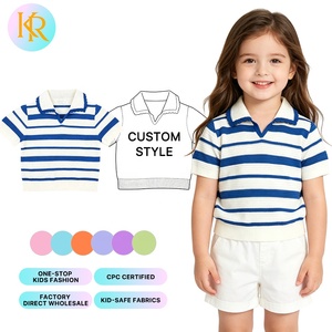 Maglietta <span class=keywords><strong>Polo</strong></span> a Maniche Corte in Fibra di Poliestere per Ragazze KR, per Uso Quotidiano Estivo - Product Image 1