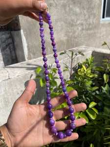 Gel Sugilite <b>Bead</b> Necklace: Length 28.Cm Purple Gemstone Purple Round <b>Stone</b> <b>Beads</b> For Necklace Making 28 Cm Length Jewelry - Product Image 3