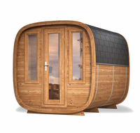 Sauna à vapeur humide, sauna extérieur en forme de cube, épicéa canadien, sauna traditionnel durable pour 4 personnes avec accessoires