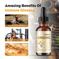 Extrait liquide de ginseng rouge coréen Bioby OEM Private Label 60ml Panax Ginseng, soutien énergétique et immunitaire, gouttes naturelles