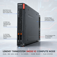 Serveur Blade ThinkSystem SN550 V2, style tiroir, processeur Intel Xeon multi-cœurs haute performance, en stock