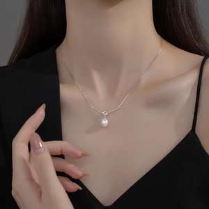 925 Sterling Silver Jewelry <strong>Pearl</strong> <strong>Pendant</strong> <strong>Necklace</strong> for Women Y00149 - Product Image 4