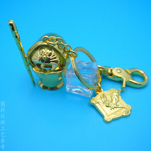 Doraemon Metal <b>Keychain</b> Gold Zinc Alloy <b>Anime</b> Pendant Gift Toy - Product Image 1
