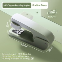 Agrafeuse manuelle en plastique pour étudiants, rotative, usage bureautique, multifonction, portable, pour relier 20 feuilles, 100g