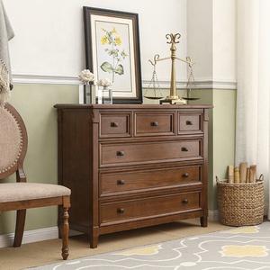Gabinete de madera vintage barato para sala de estar con 6 cajones - Product Image 3