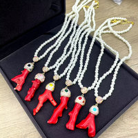 Collier de luxe CH-LHN1944 avec pendentif en coquillage blanc et fleur, incrustation de cristal et pierre violette, pour femme, vente en gros