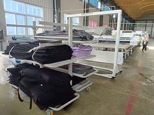 בשימוש על ידי מפעלי בגדים דו צדדי חמש שכבות גיליון ברזל מסגרת בד אורן מתלה בד רופף מכונית אריזה עגלת חלוקה - Product Image 5