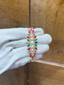 Wholesale Jaipuri Gold Plated Pearl Charm <b>Bracelet</b> Women Handmade Cute Indian Fashion Jewelry OEM ODM Manufacturer Supplier - Product Image 5