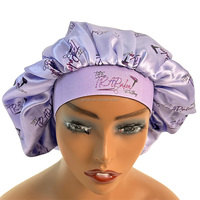 Bonnet en satin personnalisé et bandes fondues pour les bords Vente en gros de bonnets élastiques pour les cheveux personnalisés