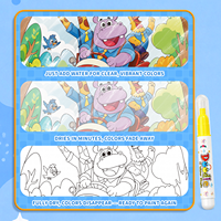 Livre de peinture à l'eau magique 3-en-1 personnalisé pour enfants, livre de peinture à l'eau magique réutilisable avec autocollants et pompons pour l'association des chiffres